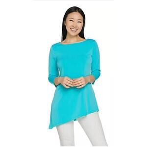 Susan Graver Liquid Knit Aqua Tunic, Size S